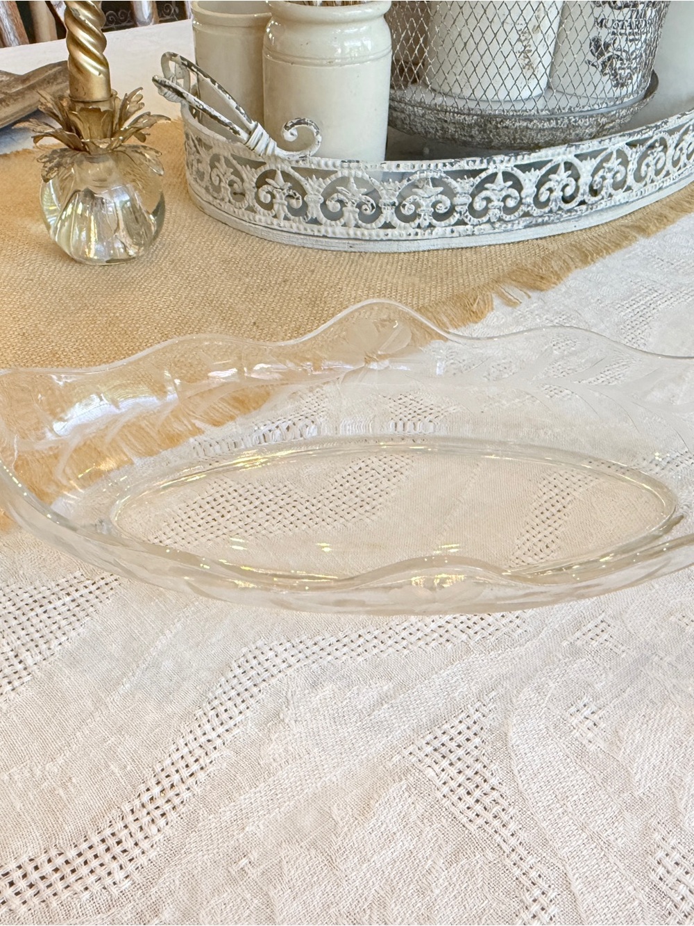 Fostoria Etched Clear Glass Celery / Relish Dish – Heather Pattern #343 - Picture 6 of 14